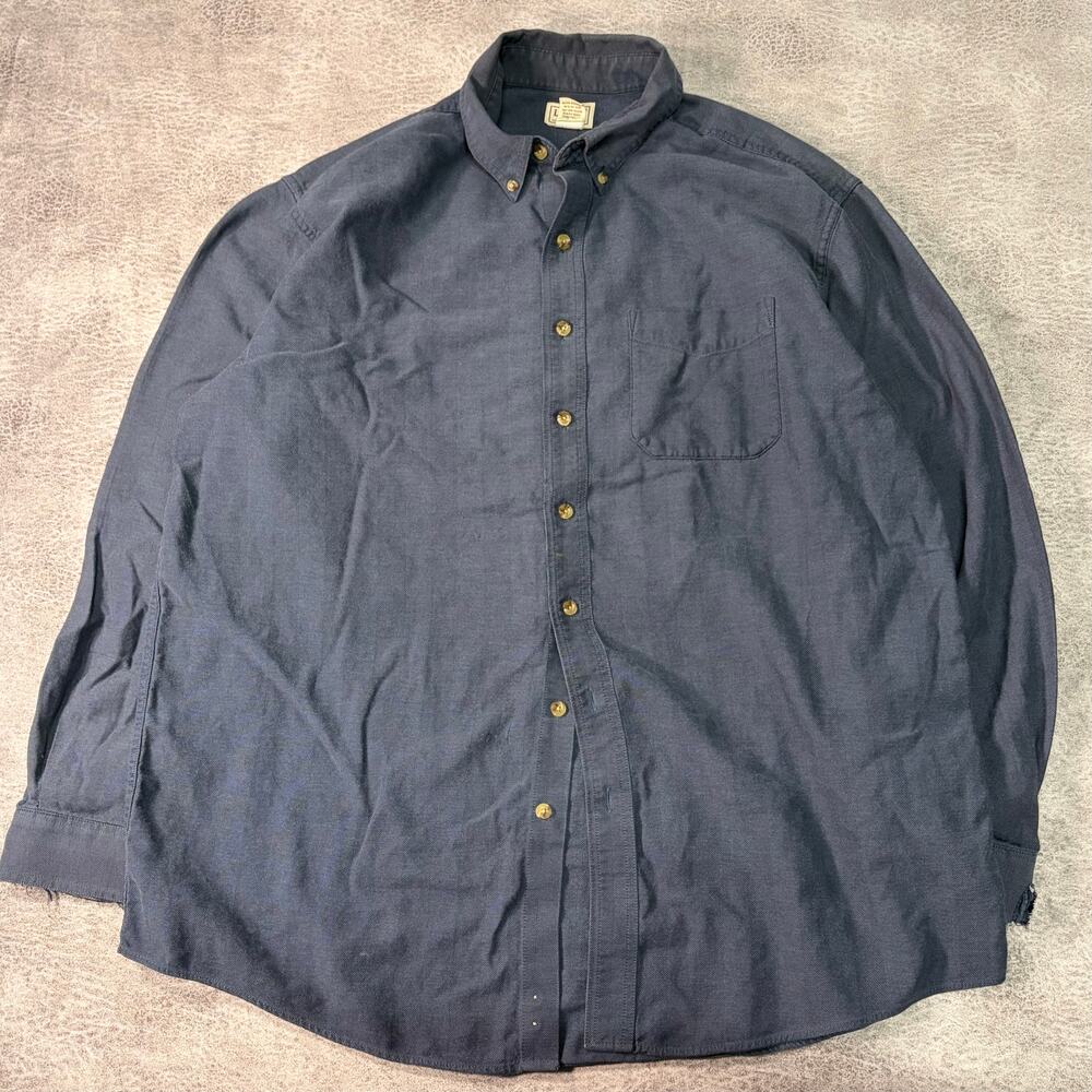 Vintage LL Bean Blue Long Sleeve Button Up